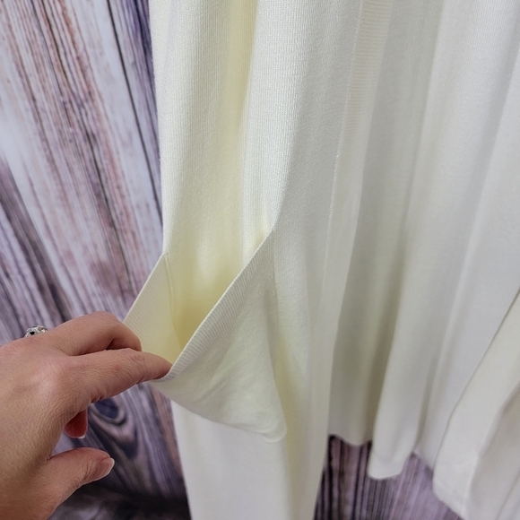 𝅺Linea by Louis Dell'olio Whisper Knit Long Pocket Cardigan Ivory Cream Size 2X - Picture 5 of 12